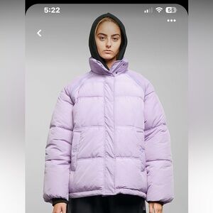Lavender puffer jacket from WEEKDAY